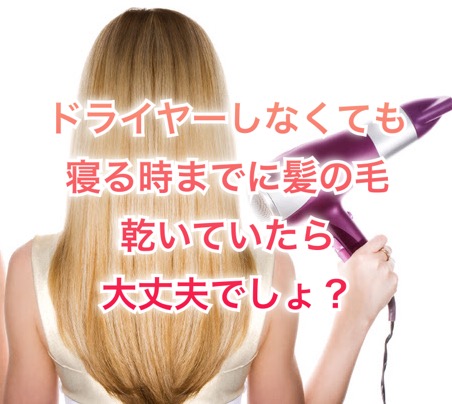 ドライヤーしなくても寝る時までに髪の毛乾いていたら大丈夫でしょ ノンジアミンカラーなど髪と頭皮の悩み解決を得意とする大阪寝屋川香里園の美容師あっくんのヘアケアブログ